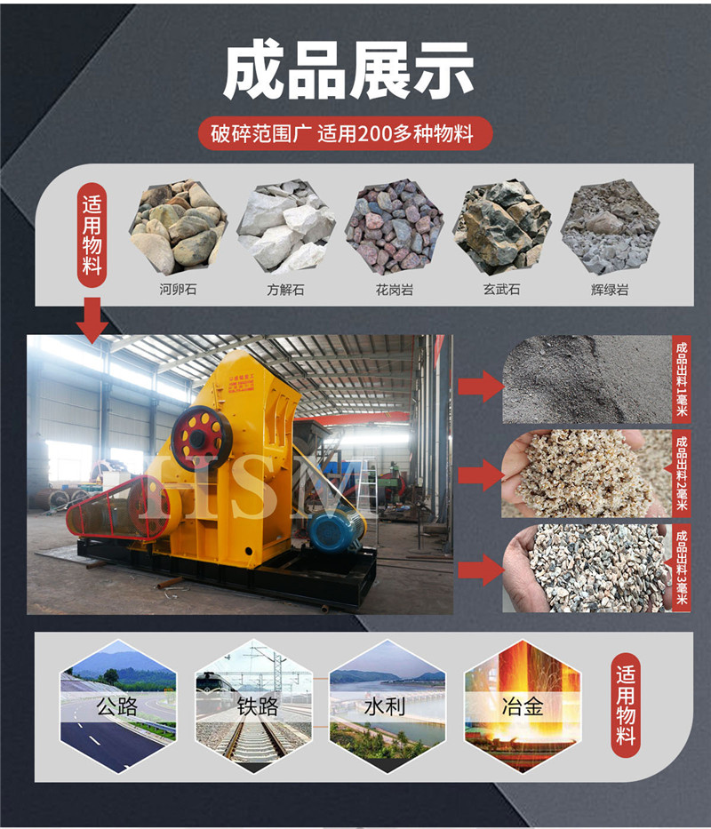 雙級(jí)無篩底粉碎機(jī)適應(yīng)物料